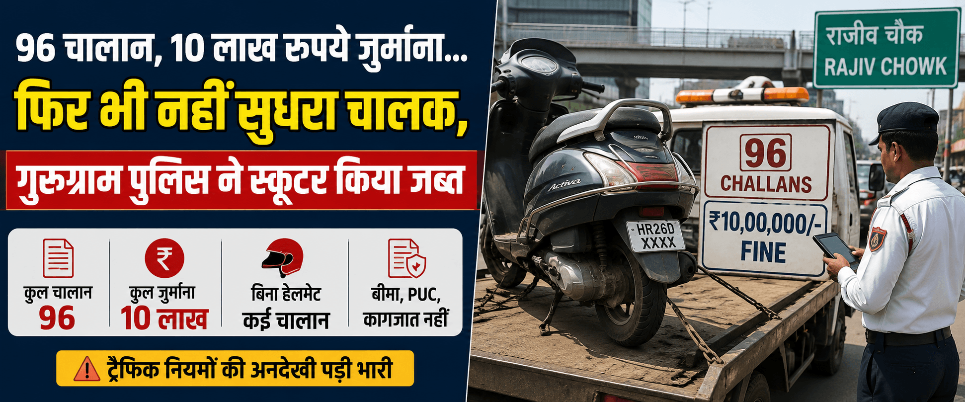 50 हज़ार का स्कूटर, 10 लाख का जुर्माना! गुरुग्राम की सड़कों पर मिला 'रोल्स-रॉयस' का देसी अवतार